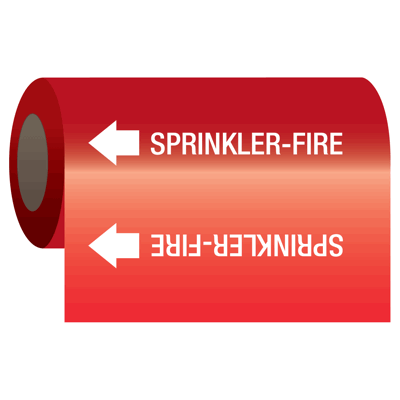 Self-Adhesive Pipe Markers-On-A-Roll - Sprinkler-Fire
