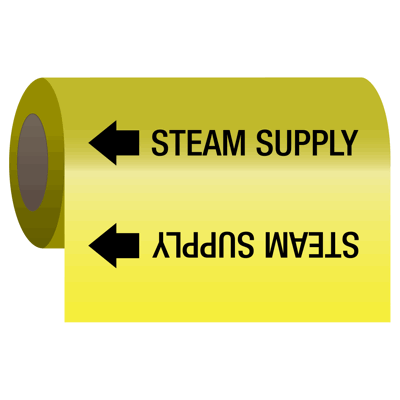 Self-Adhesive Pipe Markers-On-A-Roll - Steam Supply