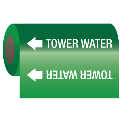 Self-Adhesive Pipe Markers-On-A-Roll - Tower Water