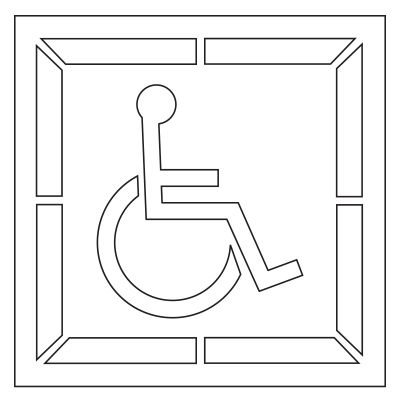 Pavement Tool Plastic Graphic Stencils - Handicap Symbol (Set of 2) S-3030 D