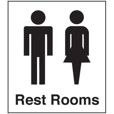 Polished Plastic Office Signs - Rest Rooms