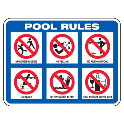 Pool Rules With Graphics - Pool Signs
