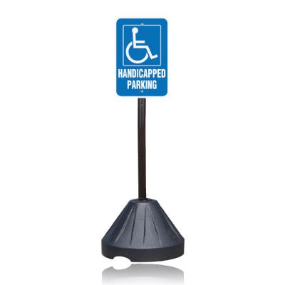 Portable Sign Stanchion - Handicapped Parking