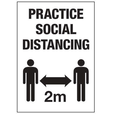 Practice Social Distancing 2M Label