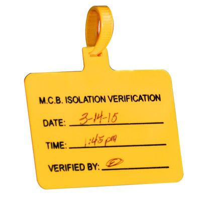 Pre-Printed Stock Jumbo Tags - MCB Isolation Verification