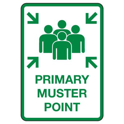 Primary Muster Point With Graphics Sign