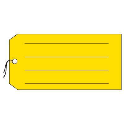 Production Control Tags - Blank with lines, Yellow