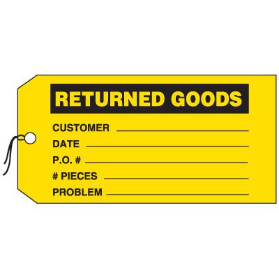 Production Control Tags - Returned Goods