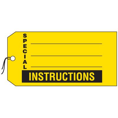 Production Control Tags - Special Instructions