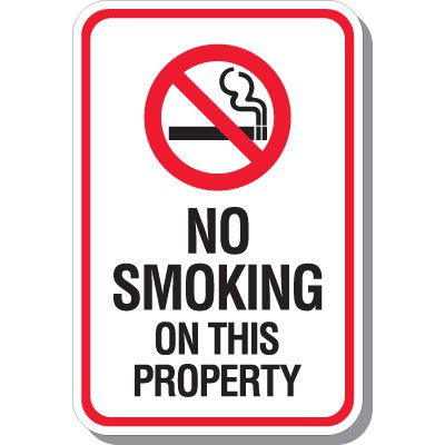 No Smoking On Property Signs