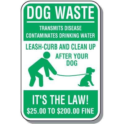 Property Protection Signs - Dog Waste Clean Up After Your Dog