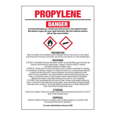 Propylene - GHS Chemical Labels