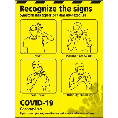 Recognize the Signs of COVID-19 Poster