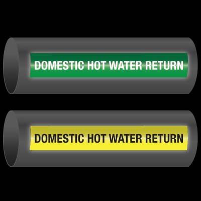 Reflective Opti-Code™ Self-Adhesive Pipe Markers - Dom. Hot Water Return
