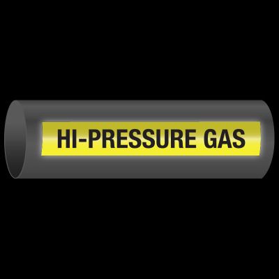 Reflective Opti-Code™ Self-Adhesive Pipe Markers - Hi-Pressure Gas