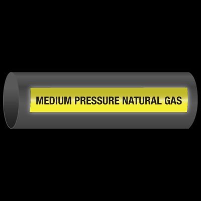 Reflective Opti-Code™ Self-Adhesive Pipe Markers - Medium Pressure Natural Gas