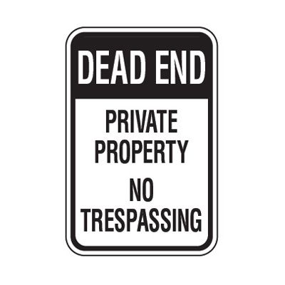 Reflective Parking Lot Signs - Dead End Private Property