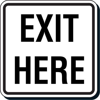 Reflective Parking Lot Signs - Exit Here