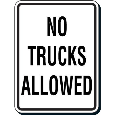 Reflective Parking Lot Signs - No Trucks Allowed