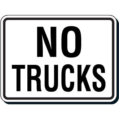 Reflective Parking Lot Signs - No Trucks