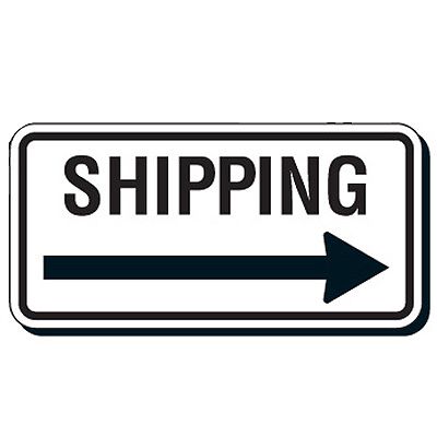Reflective Parking Lot Signs - Shipping (Right Arrow)
