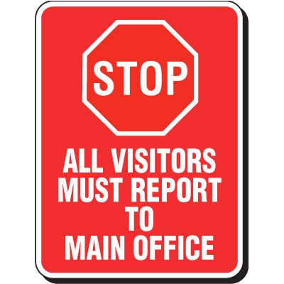 Reflective Parking Lot Signs - Stop All Visitors