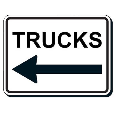 Reflective Parking Lot Signs - Truck (Left Arrow)