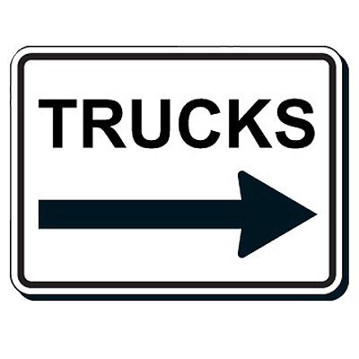 Reflective Parking Lot Signs - Truck (Right Arrow)