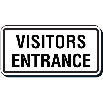 Reflective Parking Lot Signs - Visitors Entrance