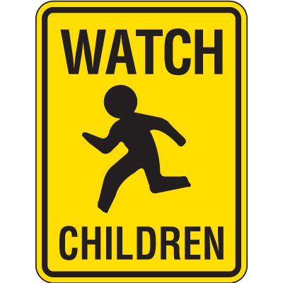 Reflective Pedestrian Crossing Signs - Watch Children