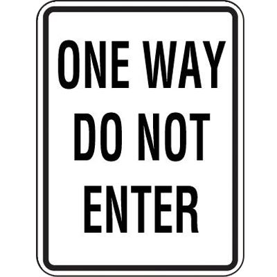 Reflective Speed Limit Signs - One Way Do Not Enter