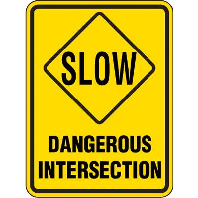 Reflective Speed Limit Signs - Slow Dangerous Intersection