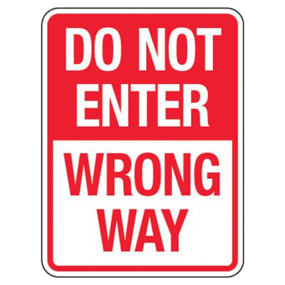 Reflective Traffic Reminder Signs - Do Not Enter Wrong Way