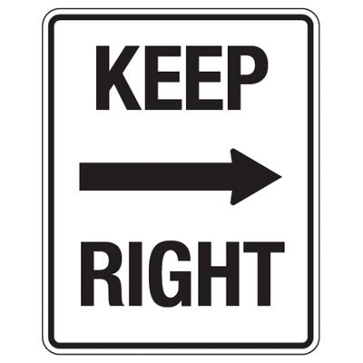 Reflective Traffic Reminder Signs - Keep Right (With Arrow)