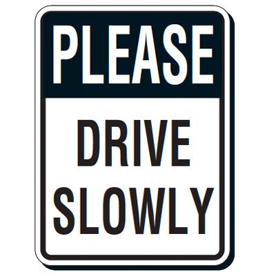 Reflective Traffic Reminder Signs - Please Drive Slowly