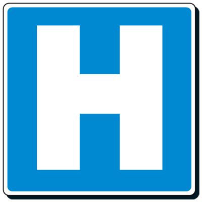 Reflective Traffic Signs - Hospital (Symbol)