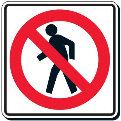Reflective Traffic Signs - No Pedestrian (Symbol)