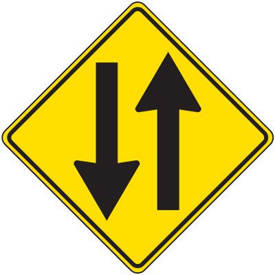 Reflective Warning Signs - 2-Way Traffic Symbol