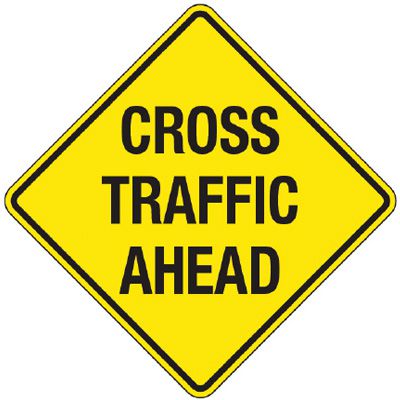 Reflective Warning Signs - Cross Traffic Ahead