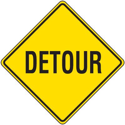 Reflective Warning Signs - Detour