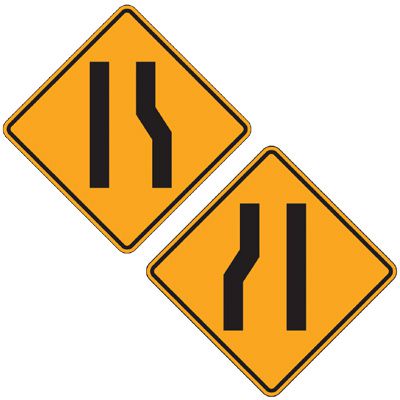 Reflective Warning Signs - Merging Lane (Symbol)