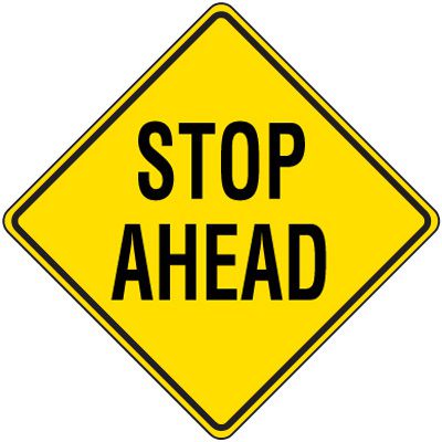 Reflective Warning Signs - Stop Ahead