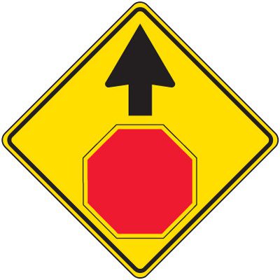 Reflective Warning Signs - Stop Ahead Symbol
