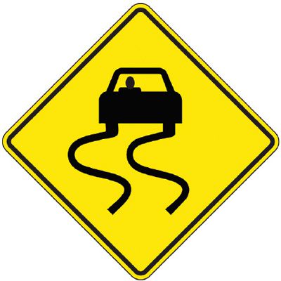 Reflective Warning Signs - Swerving Car (Symbol)