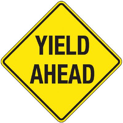 Reflective Warning Signs - Yield Ahead