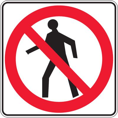 Graphic Regulation Traffic Signs - No Pedestrian Crossing