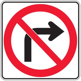 No Right Turn Traffic Sign