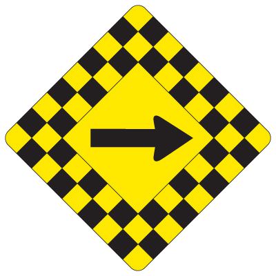 Regulatory Checkerboard Warning Signs – Arrow Symbol
