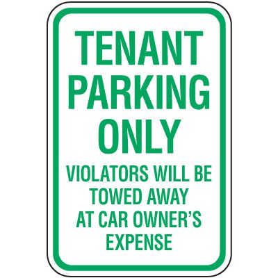 Reserved Parking Signs - Tenant Parking Only