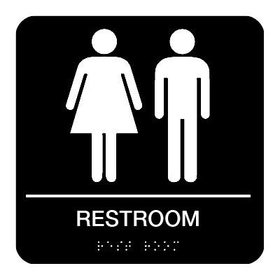 Rest Room - Braille Restroom Signs